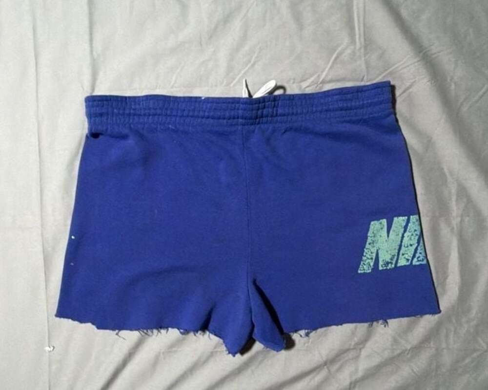 Vintage Nike Size L Blue Raw Hem Sweat Shorts